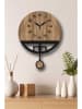 Scandinavia Concept Zegar ścienny w kolorze jasnobrązowo-czarnym - Ø 39 cm