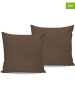 Colourful Cotton 2-delige set: renforcé kussenslopen bruin