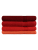 Colorful Cotton 4-delige set: handdoeken "Rainbow" bordeaux/rood/oranje