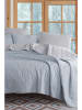 Elizabed 3tlg. Tagesdecken-Set "Solid" in Hellblau/ Hellgrau