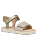 Geox Leren sandalen "Haiti" beige/goudkleurig