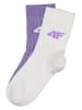 4F 2er-Set: Socken in Lila/ Weiß