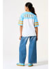 Garcia Shirt wit/lichtblauw
