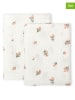 a little lovely company 2er-Set: Musselin-Tücher "Little flowers" in Weiß - (L)60 x (B)60 cm
