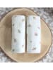 a little lovely company 2er-Set: Musselin-Tücher "Little flowers" in Weiß - (L)60 x (B)60 cm