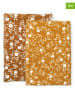 a little lovely company 2-delige set: mousselinedoeken "Blossom" okergeel/lichtbruin - (L)60 x (B)60 cm
