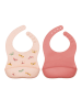 a little lovely company 2er-Set: Lätzchen "Butterflies" in Rosa/ Pink - (L)27 x (B)22,5 cm