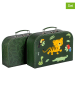 a little lovely company 2-delige set: opbergkoffers "Jungle Tiger" groen