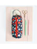 a little lovely company Etui "Strawberries" donkerblauw/rood - (B)20 x (H)8 x (D)7 cm
