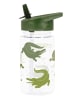 a little lovely company Bidon "Crocodiles" w kolorze zielonym - 450 ml