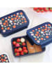 a little lovely company Lunchbox "Strawberries" donkerblauw - (B)22 x (H)14,5 x (D)7 cm