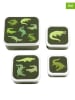 a little lovely company 4-delige set: lunchboxen "Crocodiles" groen