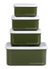 a little lovely company 4-delige set: lunchboxen "Crocodiles" groen