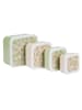 a little lovely company 4er-Set: Lunchboxen "Blossoms" in Grün/ Rosa