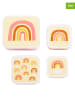 a little lovely company 4-delige set: lunchboxen "Rainbows" geel