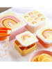a little lovely company 4-delige set: lunchboxen "Rainbows" geel