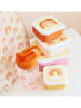 a little lovely company 4-delige set: lunchboxen "Rainbows" geel