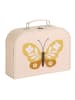 a little lovely company 2-delige set: opbergkoffers "Butterflies" crème