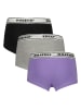 RAIZZED® Pełne majtki (3 pary) "Nora" w kolorze fioletowo-szaro-czarnym