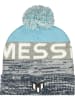Messi Bommelmütze in Grau/ Hellblau