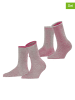 ESPRIT 2-delige set: sokken "Allover Stripe" roze/grijs