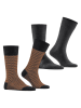 ESPRIT 2er-Set: Socken "Houndstooth" in Anthrazit/ Orange
