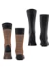 ESPRIT 2er-Set: Socken "Houndstooth" in Anthrazit/ Orange