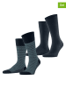 ESPRIT Skarpety (2 pary) "Houndstooth" w kolorze granatowo-turkusowym