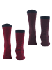 ESPRIT Skarpety (2 pary) "Allover Stripe" w kolorze czerwono-fioletowym