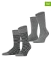 ESPRIT Skarpety (2 pary) "Fine Stripe" w kolorze szaro-czarnym