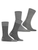 ESPRIT 2-delige set: sokken "Fine Stripe" grijs/zwart