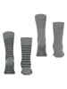 ESPRIT 2er-Set: Socken "Fine Stripe" in Grau/ Schwarz