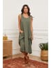 La Compagnie Du Lin Leinen-Kleid "Alteo" in Oliv
