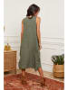 La Compagnie Du Lin Leinen-Kleid "Alteo" in Oliv