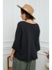 La Compagnie Du Lin Bluzka "Fraiche" w kolorze czarnym
