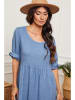 La Compagnie Du Lin Leinen-Kleid in Blau