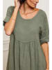 La Compagnie Du Lin Leinen-Kleid in Khaki