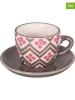 Anticline 6-delige set: espressokoppen "Dolce Vita" grijs/lichtroze - 30 ml