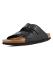 Camel Active Leder-Pantoletten "Bio" in Schwarz