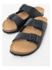 Camel Active Skórzane klapki "Bio" w kolorze czarnym