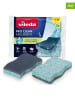 Vileda 4-delige set: pannensponzen "Pro Clean" lichtblauw/grijs - 4x 2 stuks