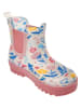 Playshoes Kalosze w kolorze jasnoróżowo-białym ze wzorem