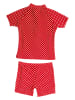 Playshoes 2-delige zwemoutfit "Stippen" rood/wit