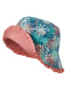 Playshoes Omkeerbare zonnehoed "Palmen" lichtroze/blauw
