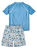 Playshoes 2-delige zwemoutfit "Dino" blauw