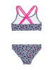 Playshoes Bikini "Leo-Print" w kolorze szaro-różowym