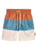 Playshoes Badeshorts "Color Block" in Blau/ Orange/ Creme
