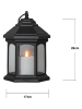 STAR Trading LED-Laterne "Linta" in Schwarz - (H)26 x Ø 17 cm