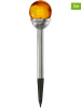 STAR Trading 2er-Set: LED-Solar-Gartenstecker "Roma 2" in Silber/ Orange - (H)28 cm