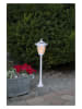 STAR Trading LED-Solar-Laterne "Flame" in Weiß - (B)15,5 x (H)63 cm